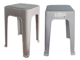 12 Bulk Grey Stool With Seat Cushion