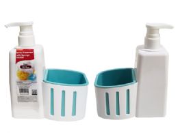 12 Bulk SOAP DISPENSER WITH SPONGE HOLDER 15.2 FL OZ