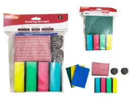 24 Bulk 11-Piece Scouring Sponge Set Scourers And Scouring Pads