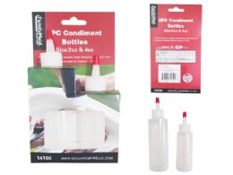 72 Bulk 2-Piece CONDIMENTS SQUEEZE BOTTLES 2OZ and 4OZ