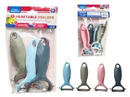 96 Bulk VEGETABLE PEELERS 4-Piece 2.5"X5.5" High STAINLESS STEEL