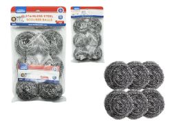 96 Bulk Scourer Balls 6-Piece 20g Stainless Steel