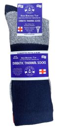 36 Bulk Yacht & Smith Men's Cotton Diabetic Assorted Colors Thermal Crew Socks Size 10-13