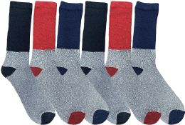 36 Bulk Yacht & Smith Women's Cotton Diabetic Assorted Colors Thermal Crew Socks Size 9-11