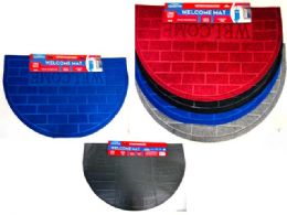 48 Bulk Brick Pattern Welcome Floor Mat Half Round