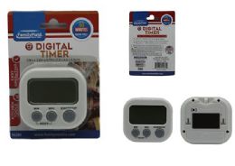 96 Bulk KITCHEN DIGITAL TIMER 2.8"X2.6"X0.79" WHITE GREY