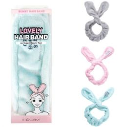 24 Bulk Celavi Lovely Bunny Hair Band In Assorted Colors