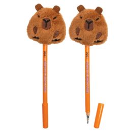 144 Bulk Capybara Plush Pen   12/tub