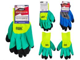 144 Bulk Working Gloves Double Dipped Blue,green,yellow 3asst