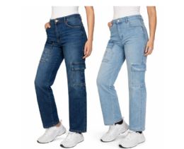24 Bulk Women's Cargo Jeans Straight cut
