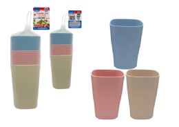 48 Bulk Plastic 3-Piece TUMBLER CUPS 3"X3"X4.3" High