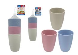 48 Bulk Plastic 3-Piece TUMBLER CUPS 3" Diameter X4.25" High