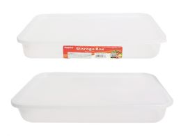 24 Bulk STORAGE BOX 2L 67.6OZ 12.2"X8.6"X2" CLEAR