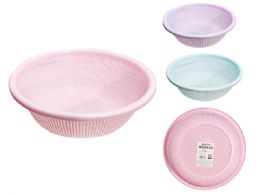 48 Bulk Basket 12-inch Diameter X4-inch High 3 Assorted Colors