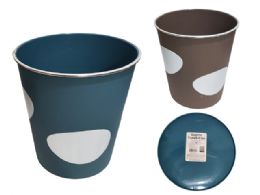 48 Bulk Trash Can 9.6" Diameter X10.4" High Blue Silver