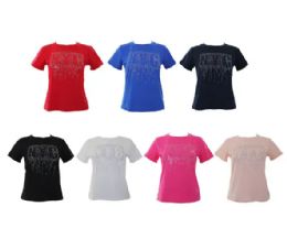 24 Bulk Womens Tops Happy Bear Print Asst Sizes S/m
