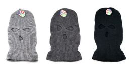 24 Bulk Thermal Knit Full Face Cover - Grey, Charcoal, & Black