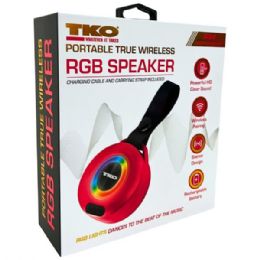 6 Bulk Tko Portable Straped Bluetooth Speaker In Red