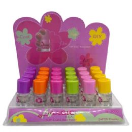 72 Bulk Mini Clear Nail Polish In Countertop Display