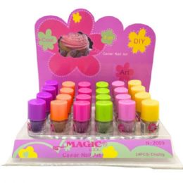 72 Bulk Mini Caviar Art Nail Polish In Countertop Display