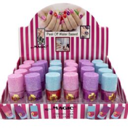 72 Bulk Mini Peel Off Water Based Nail Polish In Countertop Display