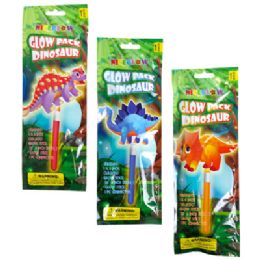 48 Bulk Glow Wand Dinosaur 3ast Ea In Printed Bag Age 4+