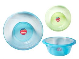 24 Bulk BASIN 18" Diameter XX 6.5" 3 Assorted Transparent Color