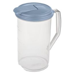 12 Bulk 2 Qt Rnd PitcheR-Washed Blue Lid & Tab
