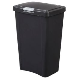 4 Bulk 13 Gal Touchtop Waste Basket Black