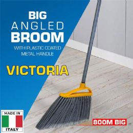 16 Bulk "victoria" Big Angled Broom With
plastic Coated Metal Handle