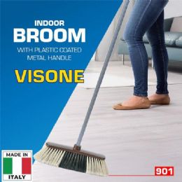 20 Bulk "visone" Broom With Plastic Coated Metal Handle