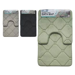 12 Bulk 2pk Quilting Memory Foam Bath Mat
