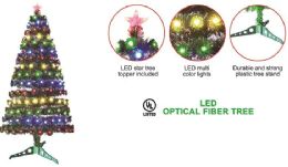 4 Bulk 6ft 210 Tips Optical Fiber Tree With Ornaments And Topper