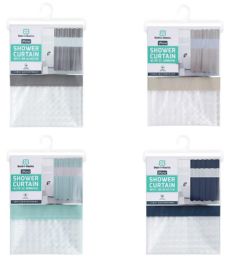 24 Bulk Peva Shower Curtain With 3d Window Asst