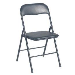 6 Bulk Folding Chair W/back Pvc Seat