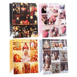 120 Bulk Christmas Bags Glitter 4 Assorted (m)