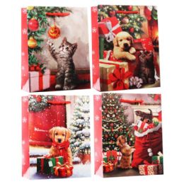120 Bulk Christmas Bags Glitter 4 Assorted (m)