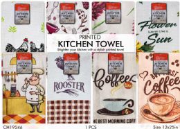 72 Bulk 1pc Printed  Kitchen Towel