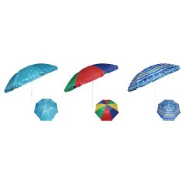 9 Bulk 8 Feet Beach Umbrella Assorted Colors Print