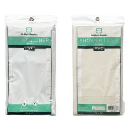 48 Bulk Pvc Shower Liner White & Beige 2.4g
