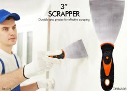 48 Bulk 3" 75mm Soft Rubber Handle Scraper