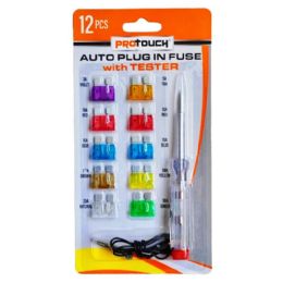 48 Bulk 12pc Auto Fuse Set With Tester Pen
