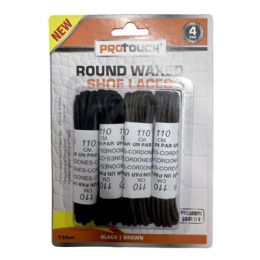 48 Bulk 4pair 110cm Round Waxed Shoe Laces