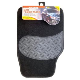 12 Bulk 4pc Carpet Car Mat Set 2 Tone