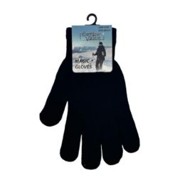 96 Bulk Acrylic Winter Magic Gloves Black Color