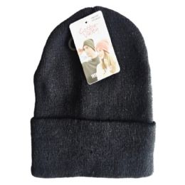 72 Bulk Unisex Beanie Winter Hat Black Colors