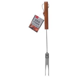 48 Bulk Bbq Fork With Wooden Handle In Pdq
