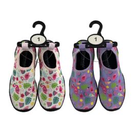 24 Bulk Girls Aqua Shoes 2 Assorted Colors