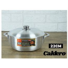 6 Bulk Heavy Duty Aluminum Caldero #4 With Metal Lid