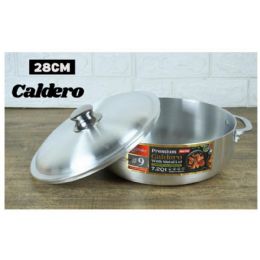 6 Bulk Heavy Duty Aluminum Caldero #9 With Metal Lid